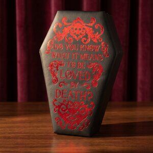 Faux Leather and Red Coffin-Shaped Jewelry Box With Room Rings, Necklaces